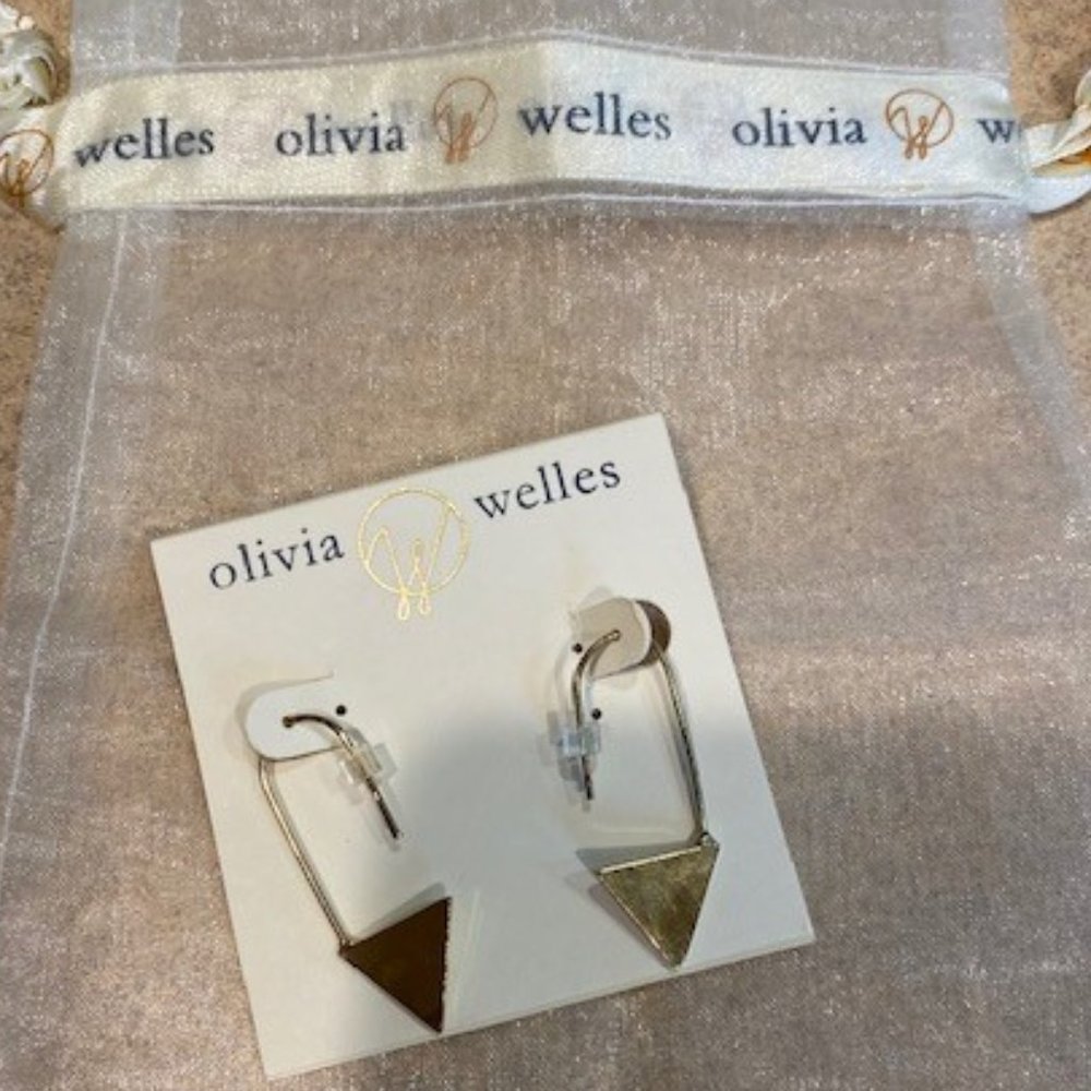 Olivia Welles Triangle Shape Threader Earrings Nwt - image 4